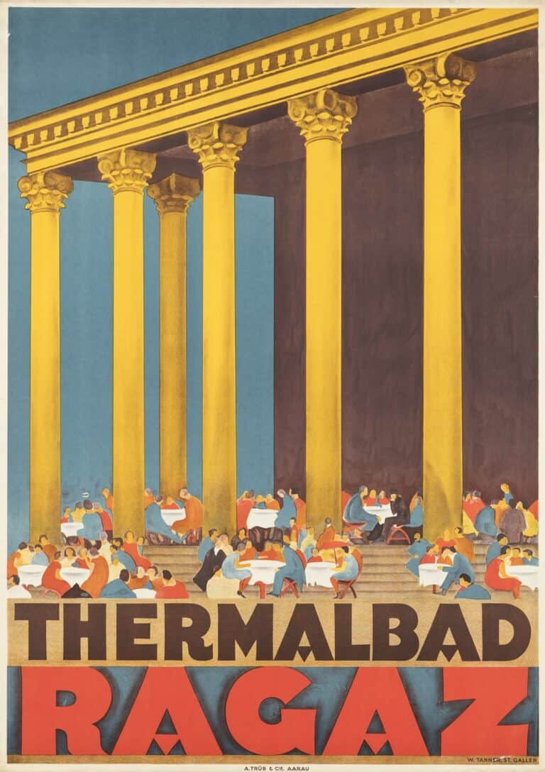 100 Jahre Thermen Schweiz -Plakat 1928 Bad Ragaz Museum für Gestaltung Zürich, Plakatsammlung, ZHdK