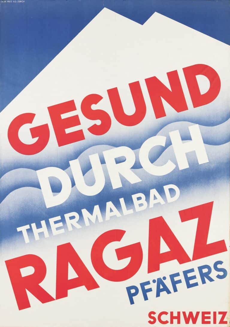 100 Jahre Thermen Schweiz -Plakat 1932 Bad Ragaz Museum für Gestaltung Zürich, Plakatsammlung, ZHdK