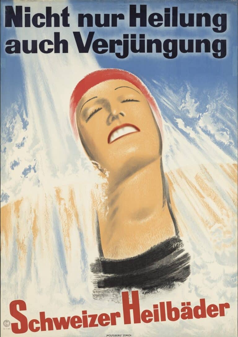 100 Jahre Thermen Schweiz -Plakat 1935 Schweizer Heilbäder Museum für Gestaltung Zürich, Plakatsammlung, ZHdK