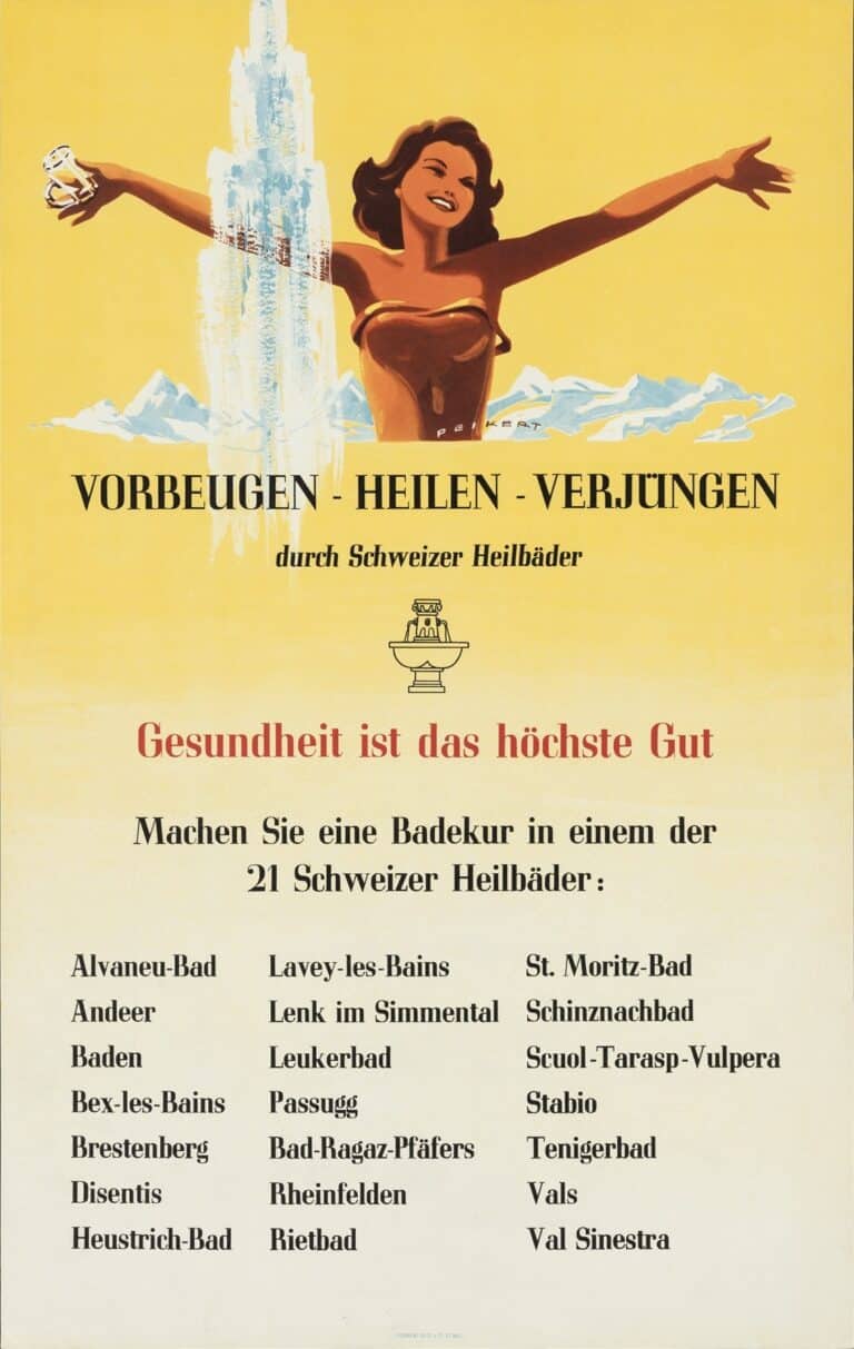 100 Jahre Thermen Schweiz - Verbandsplakat 1945