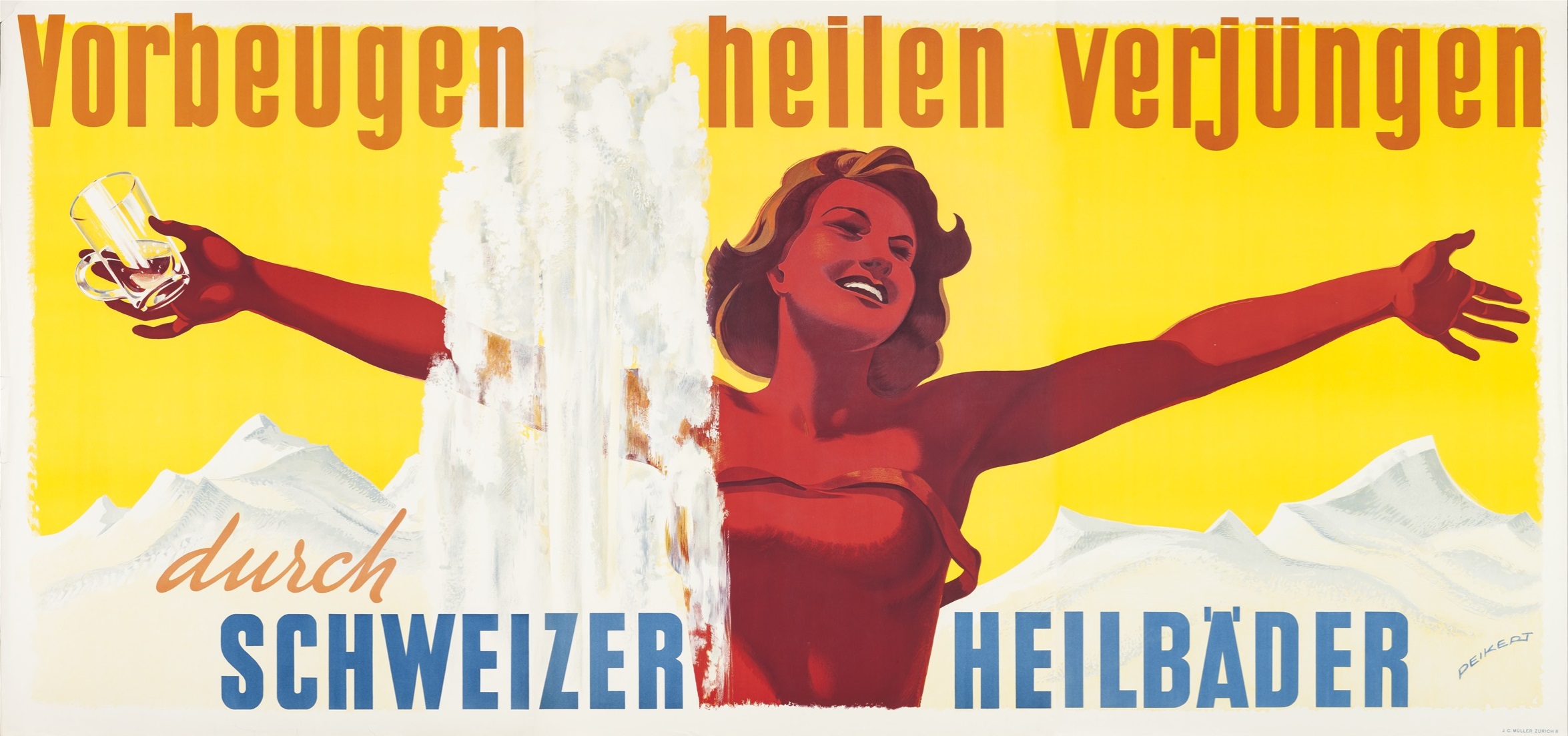 100 Jahre Thermen Schweiz - Plakat 1948 Museum für Gestaltung Zürich, Plakatsammlung, ZHdK
