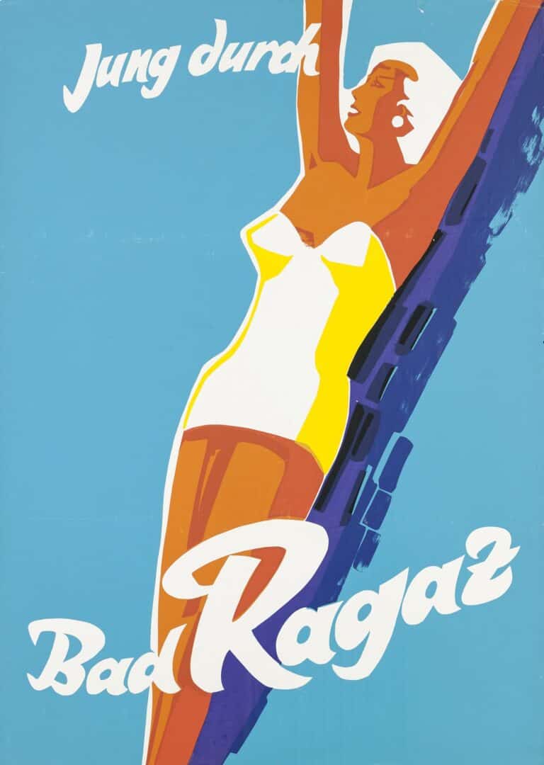100 Jahre Thermen Schweiz - Plakat 1957 Bad Ragaz Museum für Gestaltung Zürich, Plakatsammlung, ZHdK