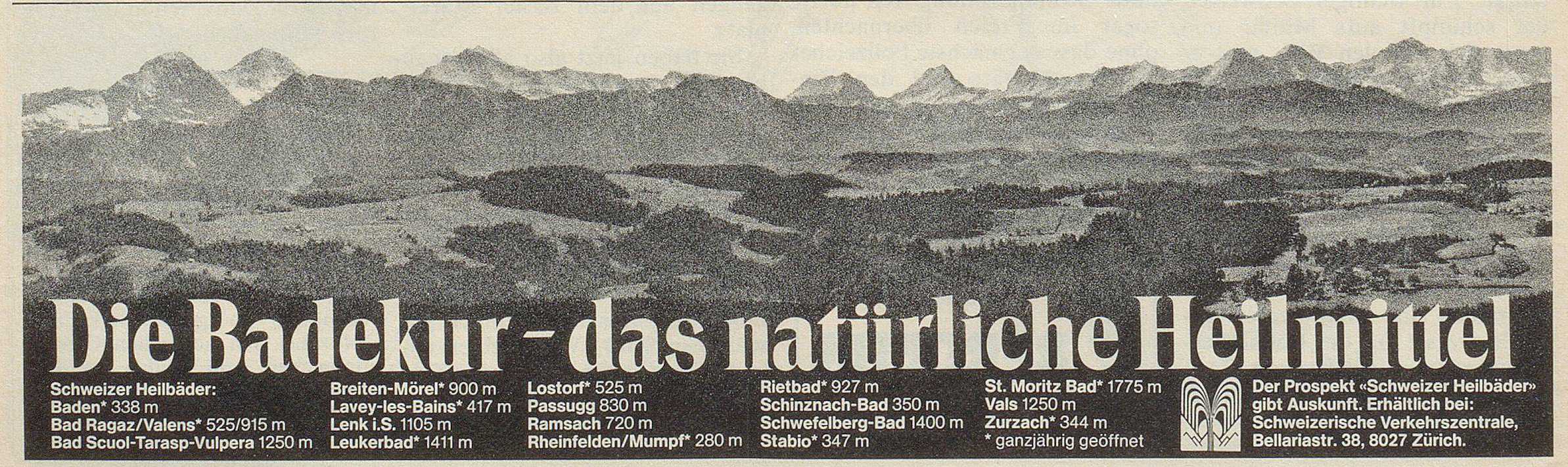 1979 Inserat SVZ Die Badekur -das natürliche Heilmittel