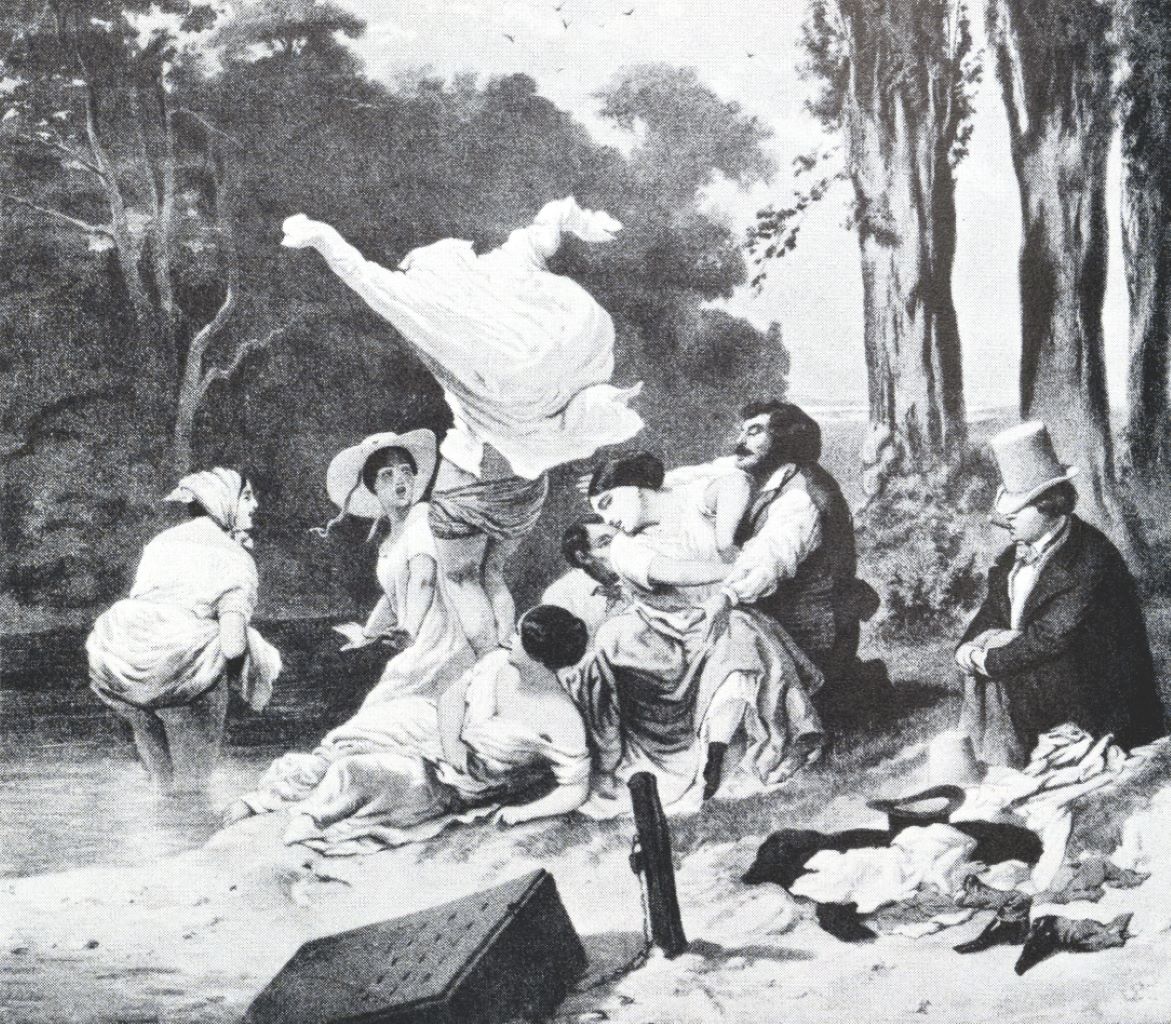 Wunderbares Wasser, Seite 190 / Bild: 303. Badeausflug junger Leute in Frankreich.